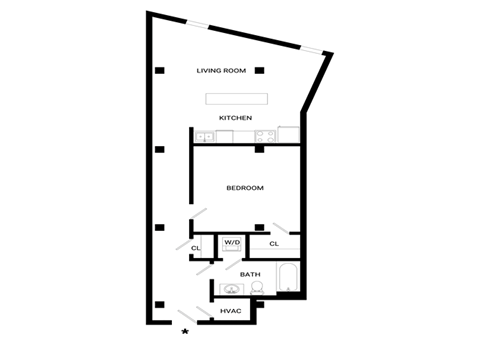 Amplify Floor Plan | 737 Sq. Ft. at Mayton Transfer Lofts, Petersburg, VA